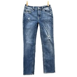 Vigoss Jeans Women's 30X29* Light Denim Y2K Flare Embroidery Cowgirl Western USA